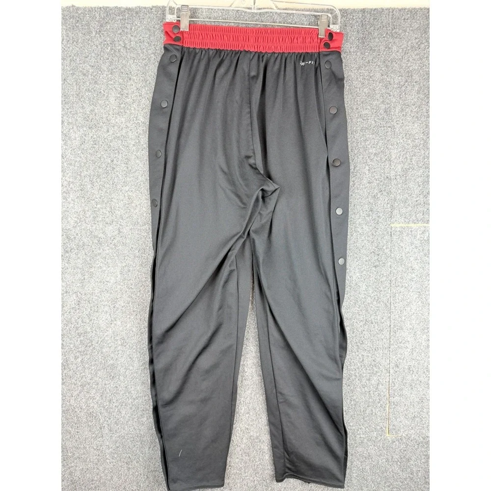 Air Jordan 11 Basketball Tear Away Pants Mens L Black‎ Red BRED Sweatpants